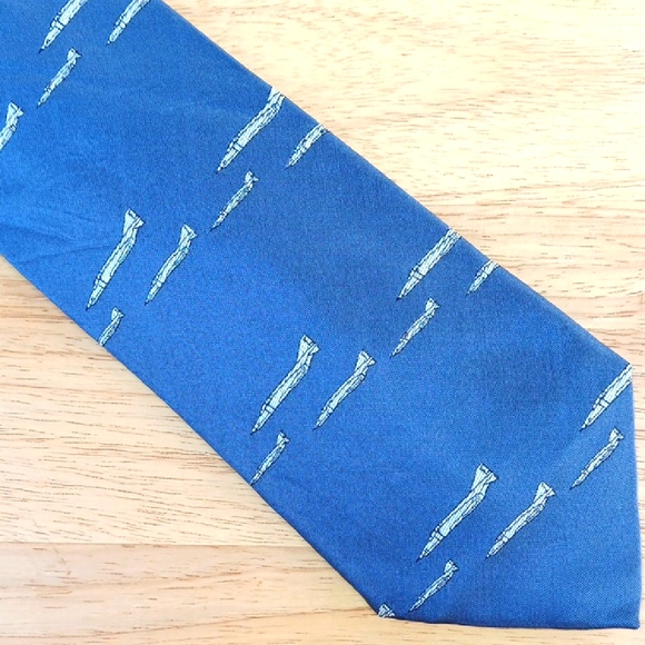 Royal Blue Artistic Patterned Necktie - Picture 1 of 5